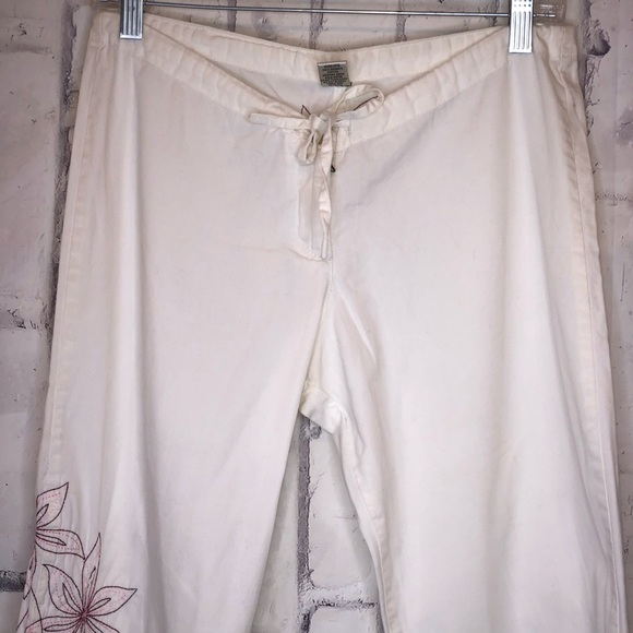 Prana off white organic cotton floral cropped pant - Picture 3 of 6